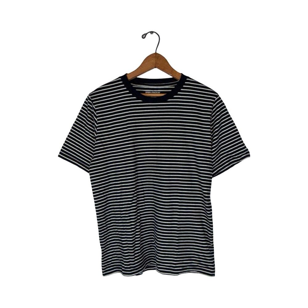 Spier & Mackay Blue White Crewneck T-Shirt Size: M